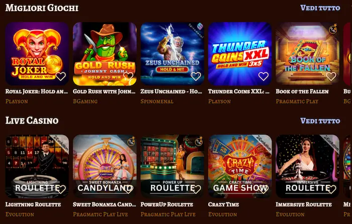 PlayJonny Casino Giochi